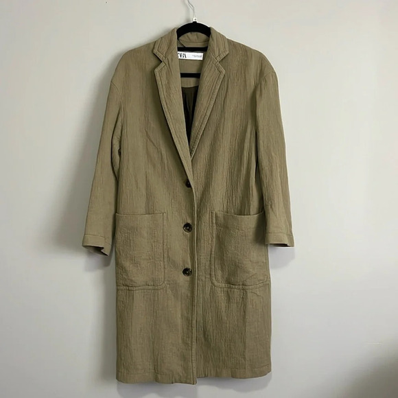 Zara green oversized coat size XS - Picture 2 of 5
